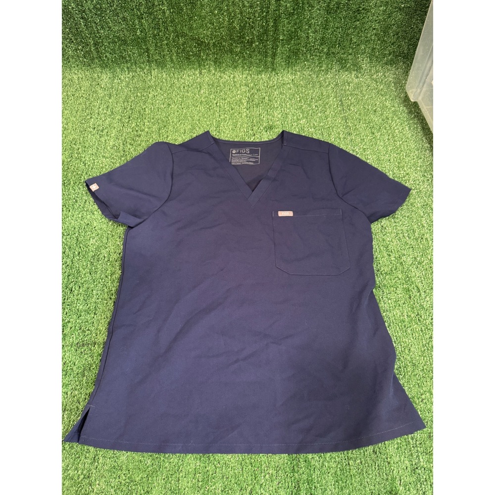 FIGS Navy Blue V Neck Scrub Top Technical Collection Women's S P